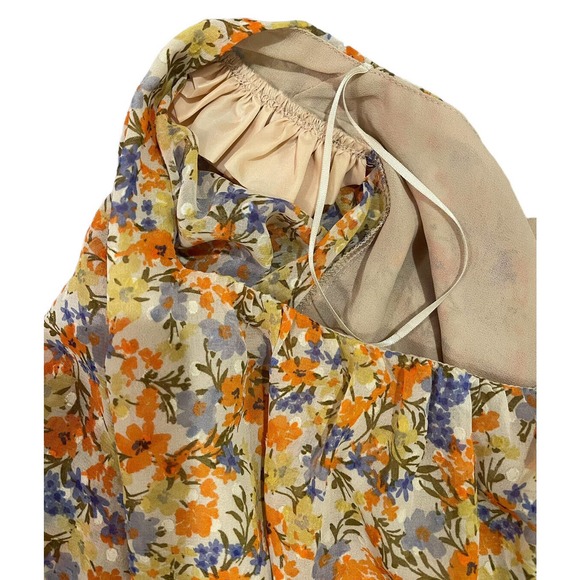 Astr The Label Willa Shirt Xs Floral Boho Bliss Tie Back Cottage Prairie Classic - Picture 3 of 8